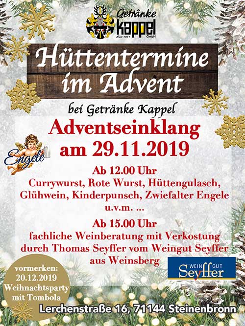 Getränkemarkt - Hüttentermine im Advent